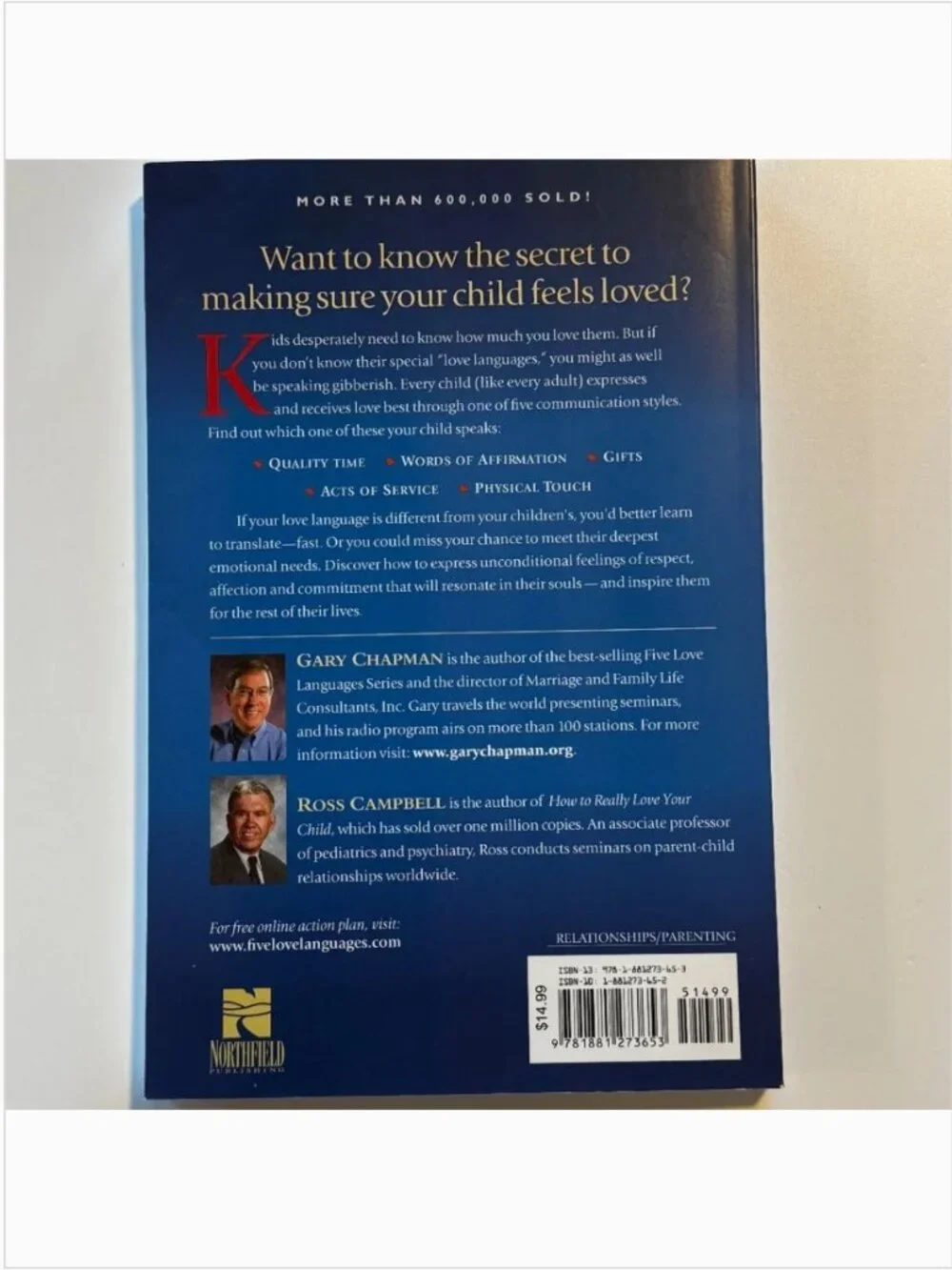 The Five LOVE LANGUAGES OF CHILDREN Parenting Family Relationships Guide Book - Picture 5 of 6